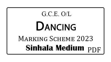 G C E O L Dancing Past Papers And Model Papers Sinhala Medium