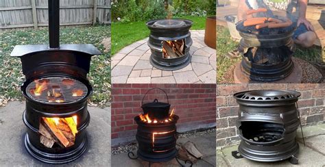 Outdoor Fireplace Using Tire Rims Mriya Net