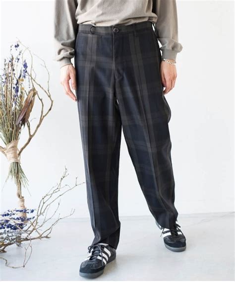 Unfil Unfil Plaid Wool Gabardine Trousers