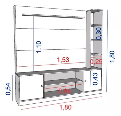 Rack Tv Led H 65 Modular Centro De Entretenimiento Living Color Nogal