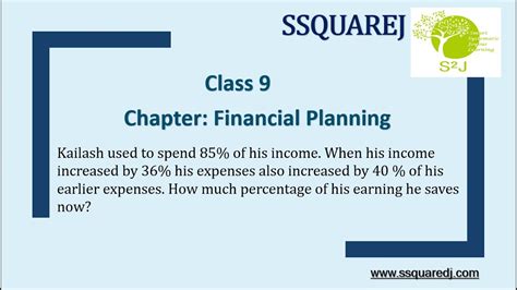 Class Maths Financial Planning Problem Set Method