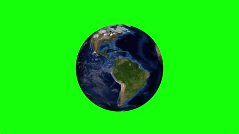 Planeta Terra No Espaço Gira 360 Graus Animação Looped Na Green Screen Vídeo Stock Footage Sem