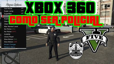 GTA 5 COMO SER POLICIAL NO XBOX 360 MOD MENU YouTube