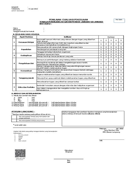 Evaluasi Kinerja Tpk Semester 1 Pdf