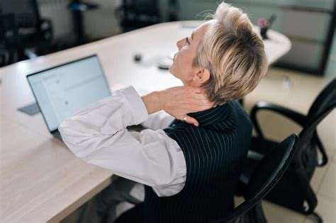 Premium Photo Closeup View From Shoulder Of Tired Middleaged Business