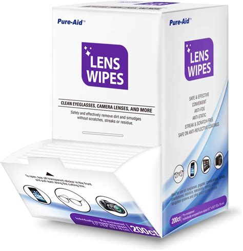 Pure Aid Toallitas Prehumedecidas Para Lentes Limpia Lentes Lentes