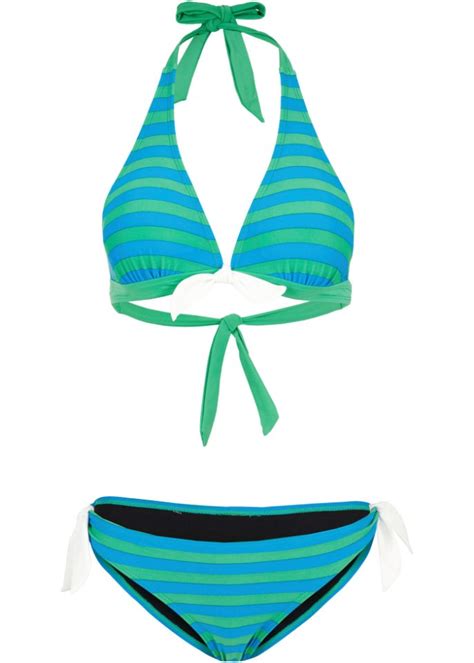 Schöner Bikini mit Neckholder in schönem Streifendesign bonprix