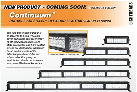 Whelen Continuum DURABLE SUPER LED OFF ROAD LIGHTBAR WATTCO