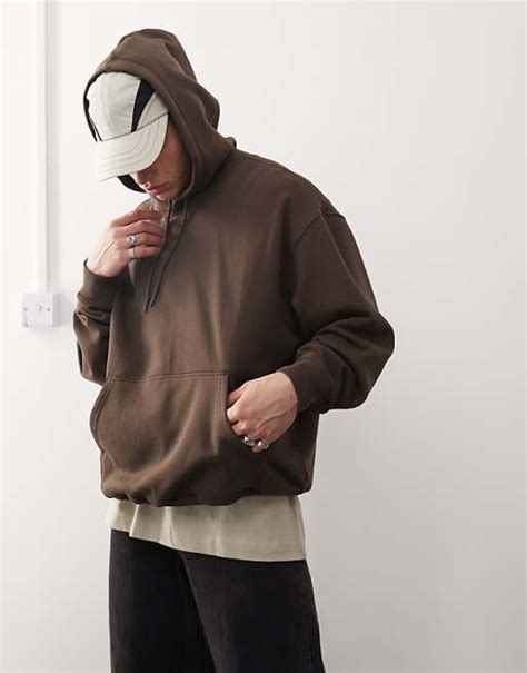 Weekday Oversize Kapuzenpullover In Braun Asos