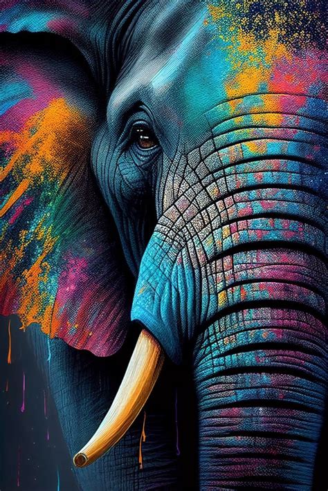 Colorful African Elephant Canvas Print: Colors of the Wild For Every ...