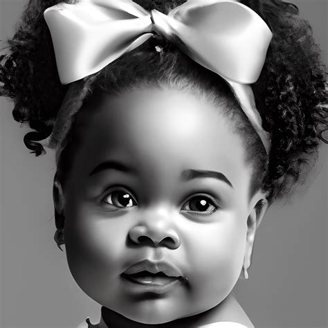 Beautiful African American Baby Girl Graphic · Creative Fabrica