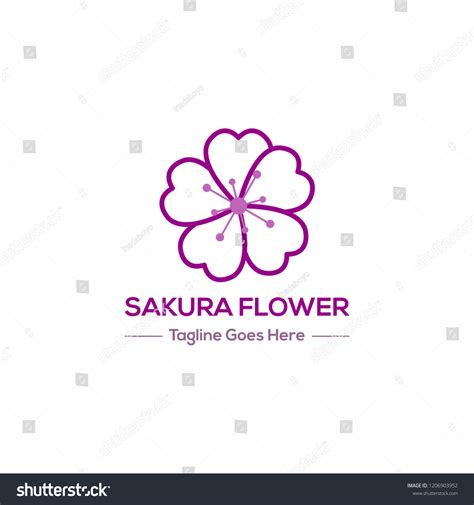 Sakura Flower Logo Vector Template เวกเตอร์สต็อก ปลอดค่าลิขสิทธิ์