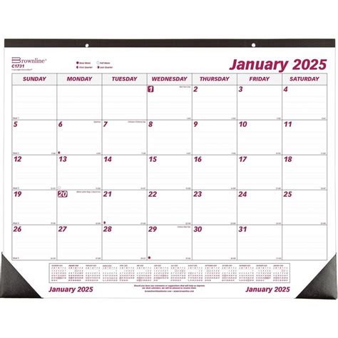 Brownline Professional Monthly Desk Wall Calendar Julian Dates