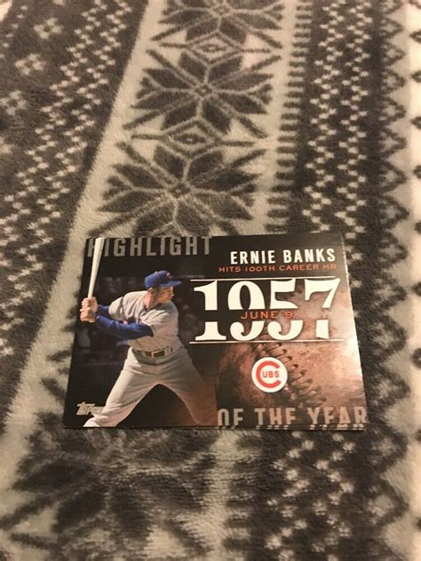 2015 Topps Series 1 Highlight Of The Year H 10 Ernie Banks Chicago Cubs