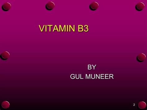 Vitamin B3 Niacin Ppt