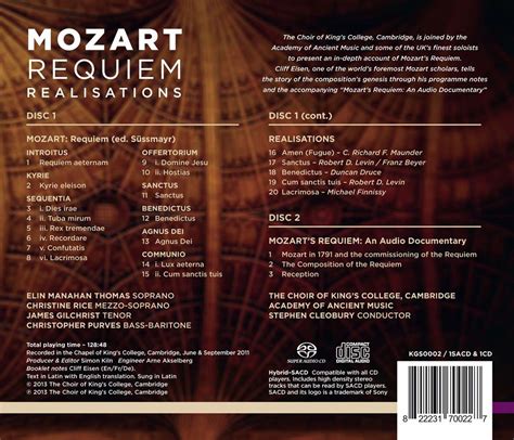 Wolfgang Amadeus Mozart Requiem Kv 626 Requiem Realisations 1