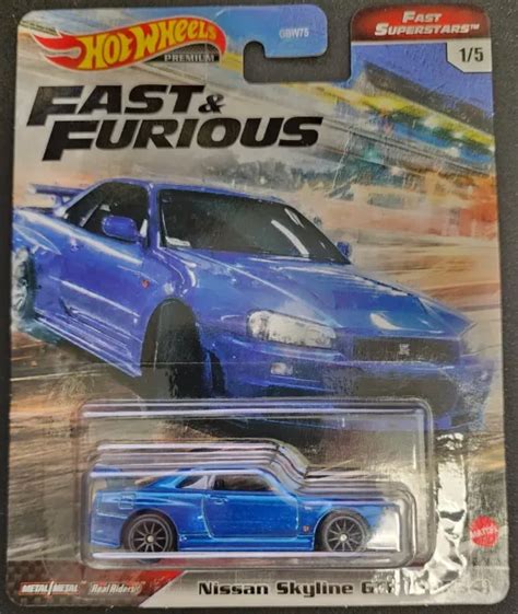 Hot Wheels Nissan Skyline Gtr R Bnr Premium Fast Furious Blue