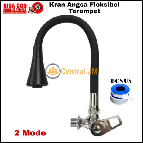 Jual Kran Angsa Fleksibel PREMIUM Model Terompet Tembok 2 MODE