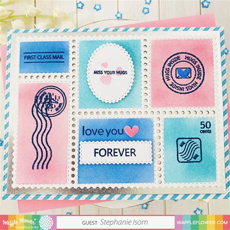 Waffle Flower Crafts Clear Photopolymer Stamps Postage Collage