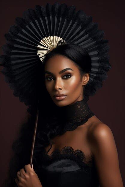 Premium Ai Image Black Beauty Elegance Embracing Bridgerton Style