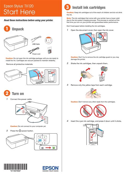 EPSON STYLUSTX120 START HERE Pdf Download | ManualsLib