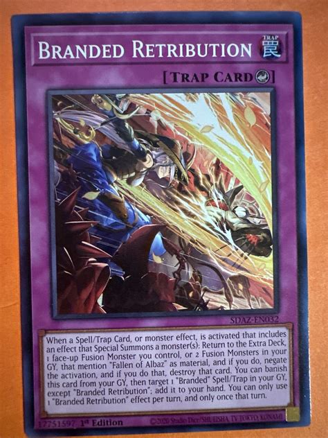 Yugioh Branded Retribution Sdaz En Super Rare Card St Edition Nm