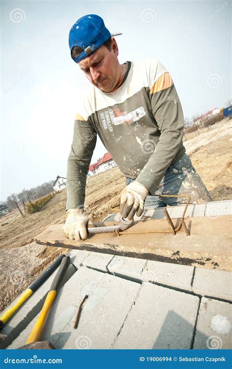 Builder At Work Stock Photo Image Of Steel Masonry 19006994