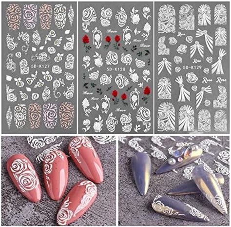 Nagelsticker Selbstklebend Blatt D Nail Art Sticker Blumen