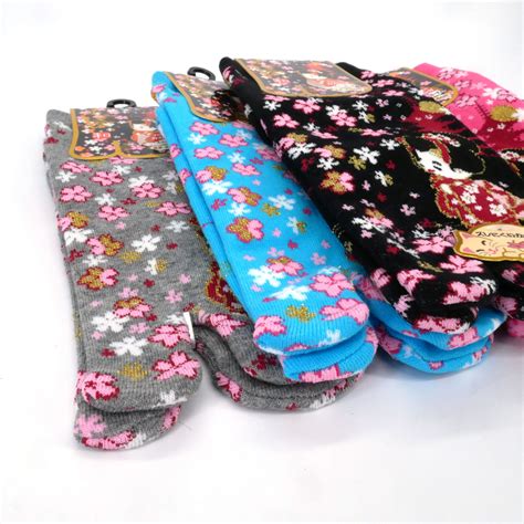 Calcetines Tabi Japoneses De Algod N Con Estampado De Flores Y Ni As