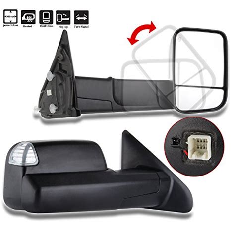 Buy SCITOO Fit For Dodge For Ram Towing Mirrors Black Rear View Mirrors