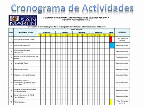 50 Cronogramas De Actividades En Excel