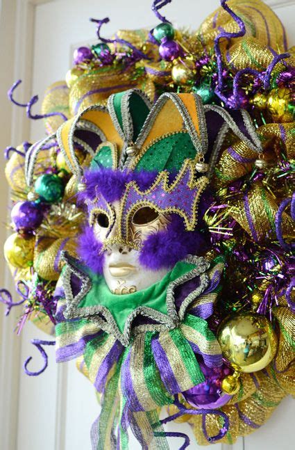 132 best images about Mardi Gras Decorations on Pinterest | Deco mesh, Deco mesh wreaths and ...