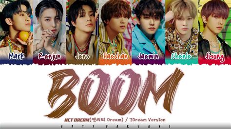 NCT DREAM BOOM 7DREAM Ver Lyrics Color Coded Han Rom Eng YouTube