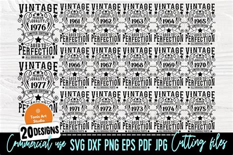 Vintage Birthday 1959 Svg Aged To Perfection Svg Birthday Vinyl Cutting