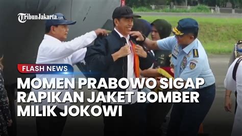 Detik Detik Aksi Sigap Prabowo Rapikan Jaket Presiden Jokowi Langsung