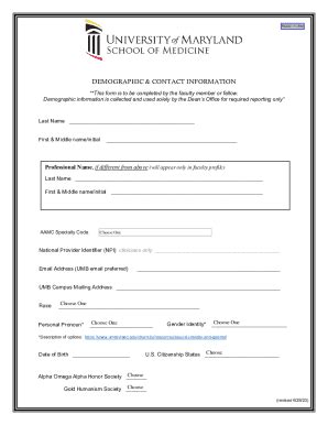 Fillable Online The Best Demographic Form Template Fax Email Print