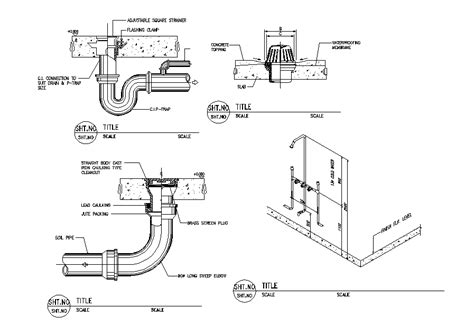 Drain Piping Sectional Elevation Drawing DWG File Cadbull