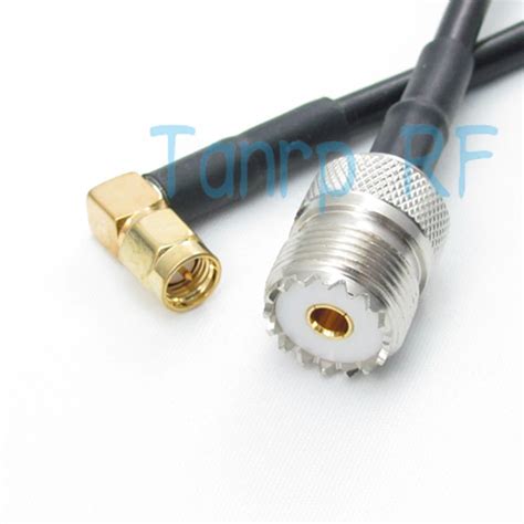 Free Shipping Inch Cm Uhf Female To Sma Male Plug Right Angle Rg