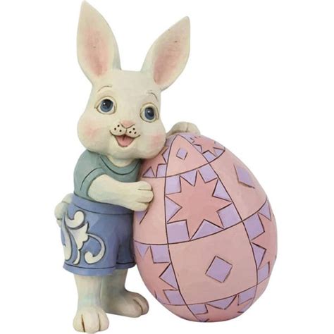 Jim Shore Pint Sized Boy Bunny With Easter Egg - 15cm - Easter Town