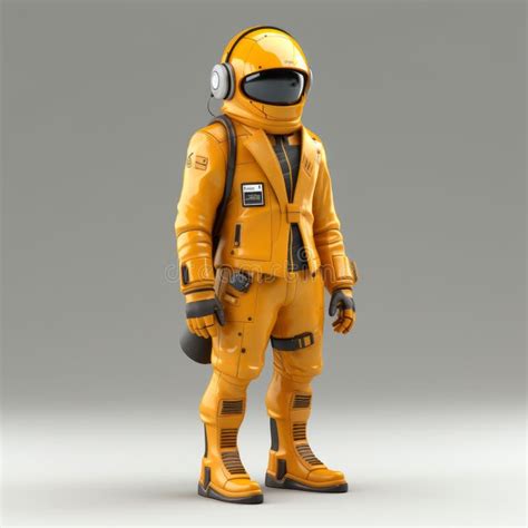 Photorealistic Orange Astronaut Suit with Headphones - Seapunk Design ...