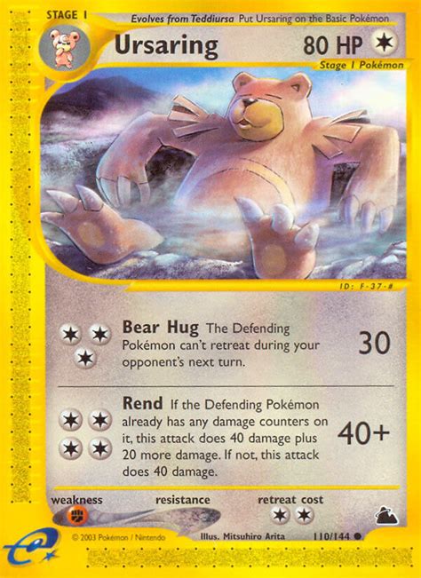 Pokémon e Card Series Skyridge Card 110 Ursaring Standard Arcade Game