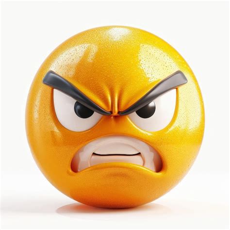 An Orange With An Angry Expression On Its Face Premium Ai Generated Image