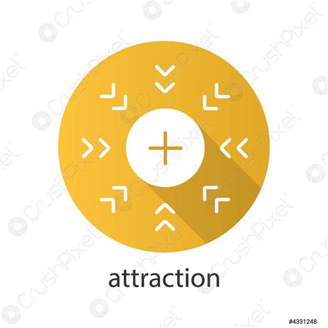 Attraction Symbol Flat Design Long Shadow Glyph Icon Stock Vector