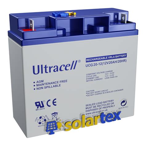 Batería GEL 20Ah 12V Ultracell Solartex Chile