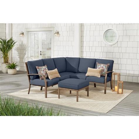 Hampton Bay Braxton Park 3 Piece Black Steel Outdoor Patio Sectional