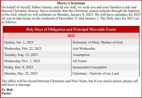 Christmas Season St Mark The Evangelist Parish