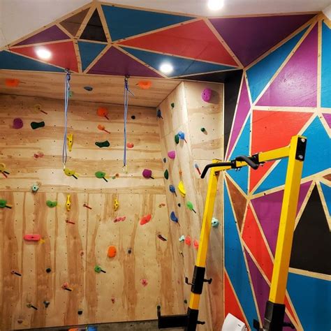 Colorful Accent Wall for Home Gym/Climbing Wall