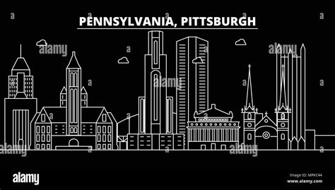 Pittsburgh Silhouette Skyline Usa Pittsburgh Vector City American