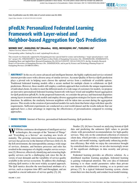 PDF PFedLN Personalized Federated Learning Framework With Layer