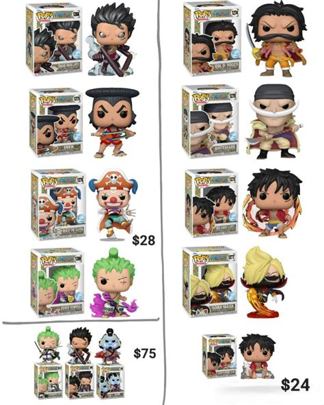 Po One Piece Funko Pops Luffy Whitebeard Gol D Roger Oden